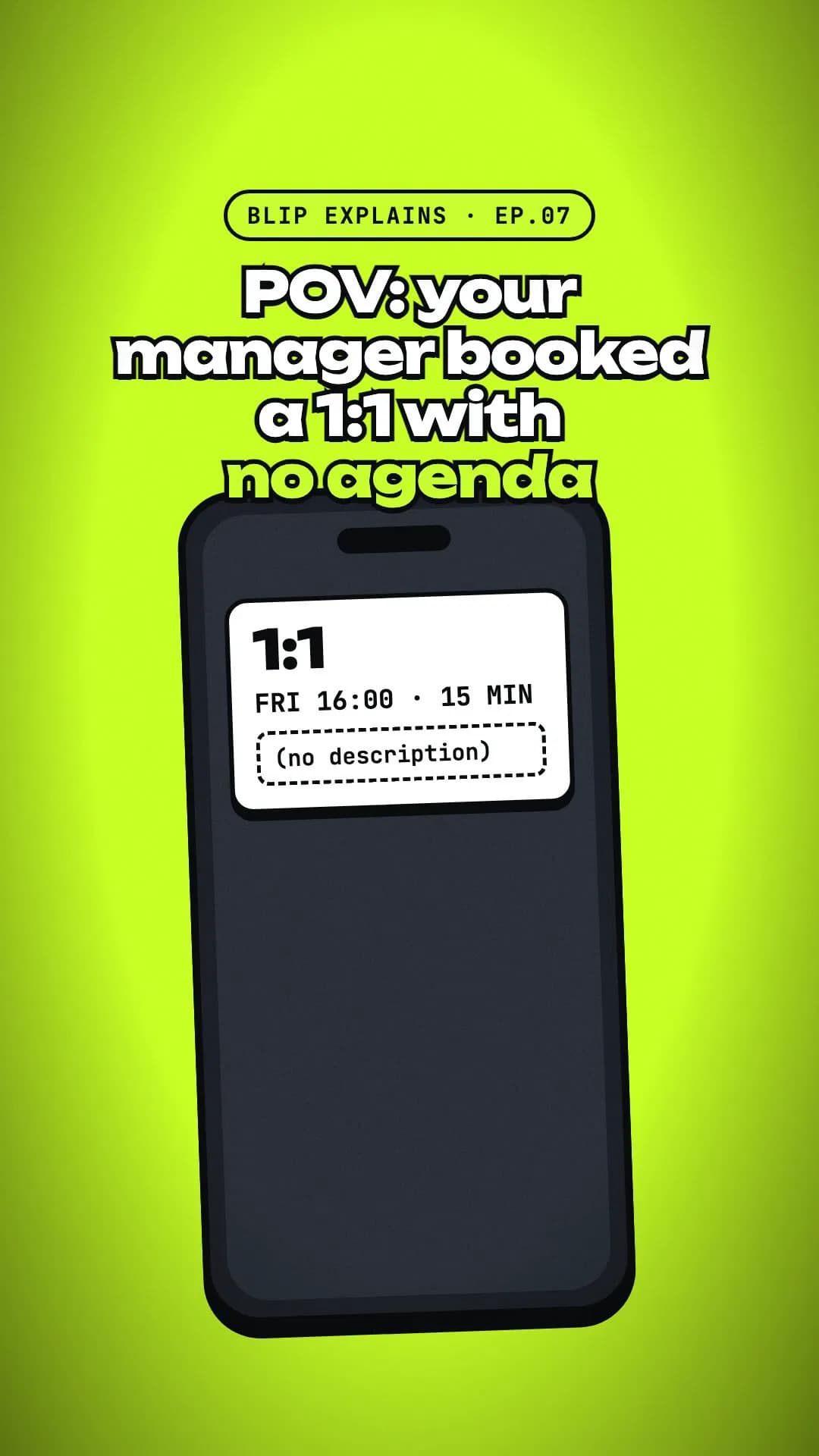 booking a 1:1 with no agenda is fine. nobody panics about that. right? 👾

#impostorsyndrome #programmerhumor #devlife #